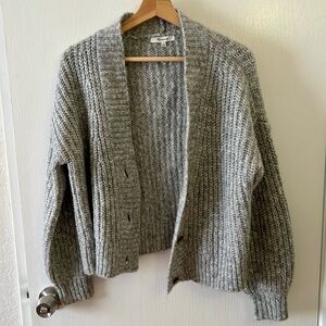 Madewell Grey Sweater Chunky Knit Cardigan